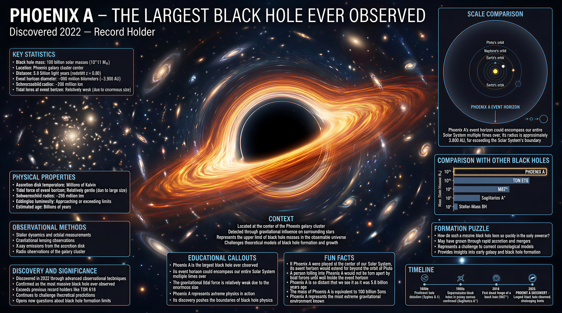 Phoenix A largest black hole infographic